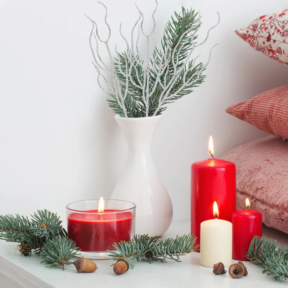 

12pcs Artificial Plants Fake Grass Ornaments Faux Shrubs Flower Arranging Materials Xmas Decoration Simulated Plants Party Diy