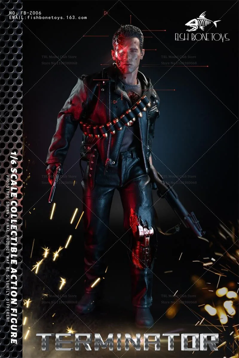 FISH BONETOYS FB-Z006 1/6 تحصيل الخيال العلمي مغامرة الرجال الجندي T800 أرنولد 12 "مجموعة كاملة دمية شخصيات الحركة #5