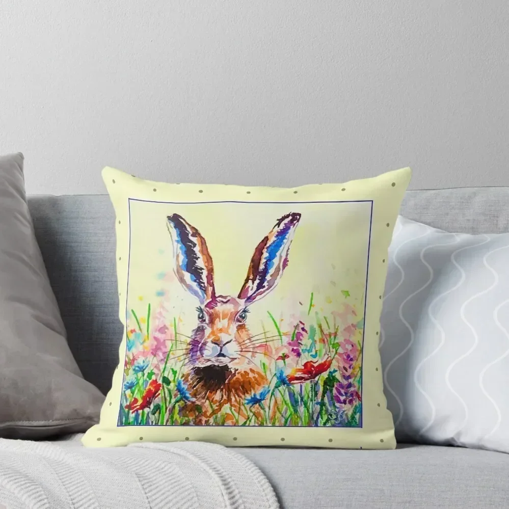 FIND ME IN THE WILD FLOWERS - WILD HARE Throw Pillow christmas cushions covers Christmas Covers pillow