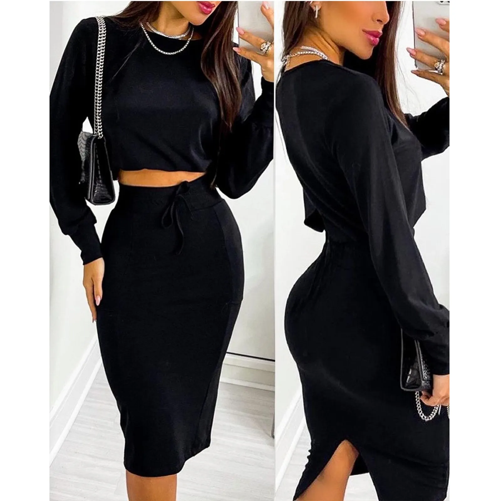 2 peça conjunto de vestido feminino e superior 2023 sexy bodycon vestido define verão streetwear praia férias roupa feminina maxi colheita topo