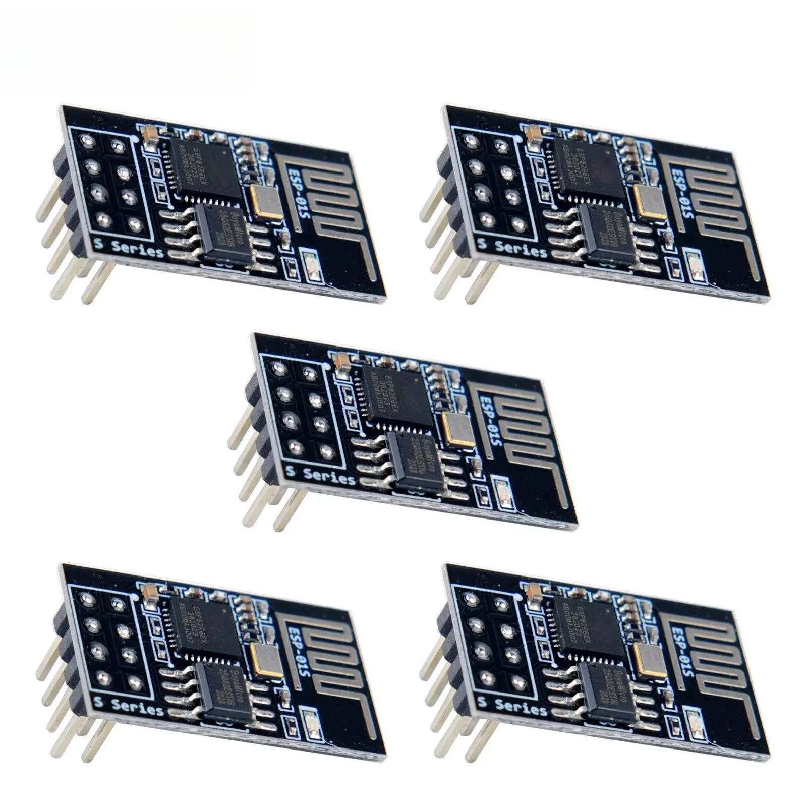 5PCS/LOT ESP-01S ESP8266 WiFi Module 4MB Flash 3.3V Wireless Serial Transceiver 5PCS Set for IoT Projects and DIY Electronics