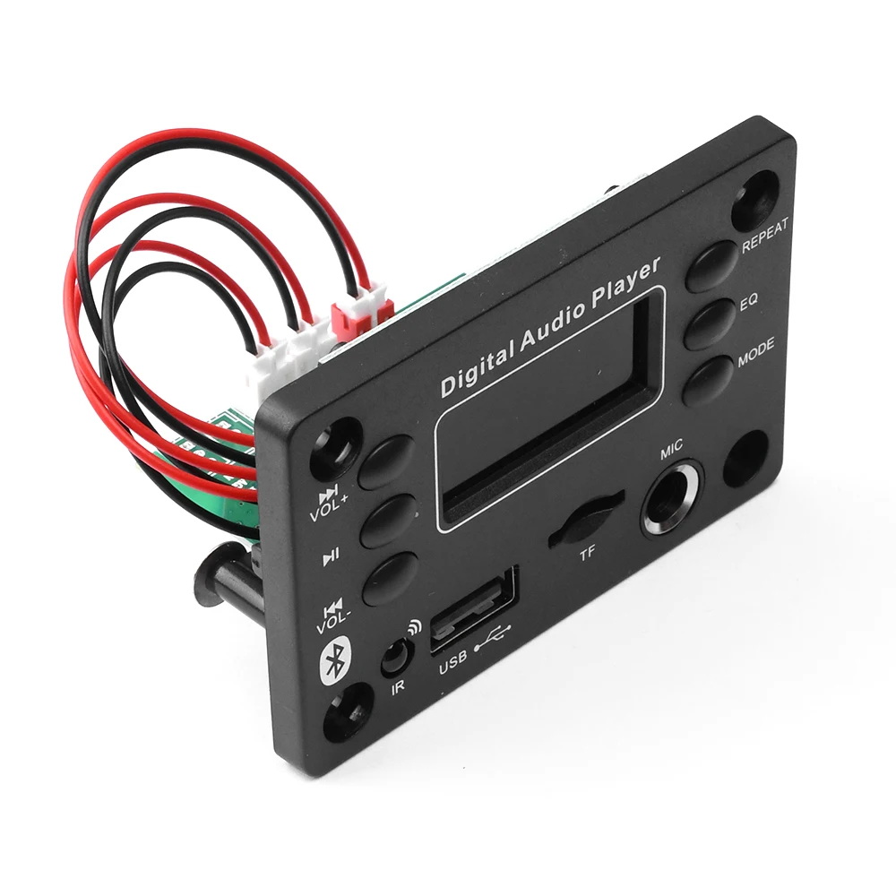12V Wireless Bluetooth-compatible 5.0 WMA Decoder Board 2*25W Car Audio USB TF FM Radio Module MP3 Player with Remote Control
