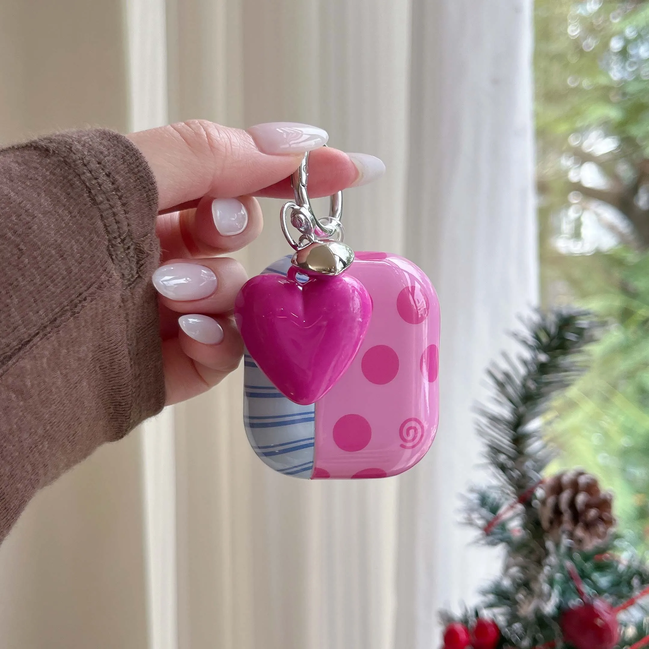 Cute point imd custodia per auricolari ciondolo amore scatola di ricarica bluetooth senza fili copertura del fumetto per apple airpods 1 4 pro 2nd 2 3 capa