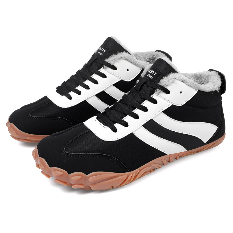 Winter Sneakers Men Women's Running Shoes For Outdoor Sports Warm Fur Sneakers Non-slip Trainers Student Trend Black 36-47