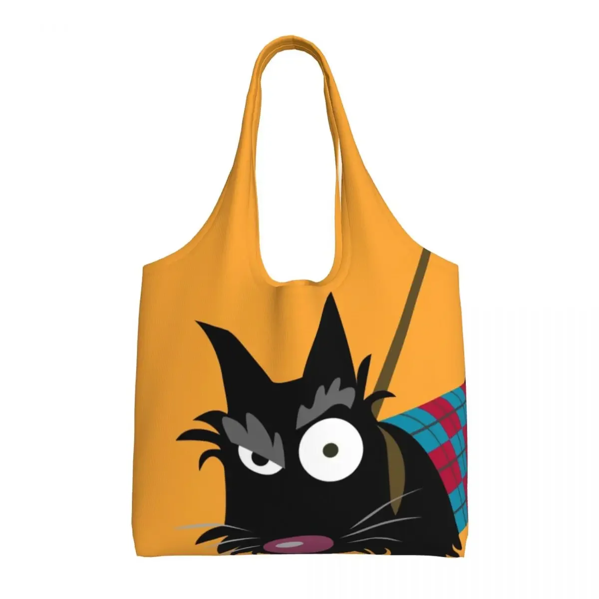 Custom Funny Scottie Eye Shopping Canvas Bags Women Reusable Big Capacity Grocery Scottish Terrier Dog Shopper Tote Bags Handbag