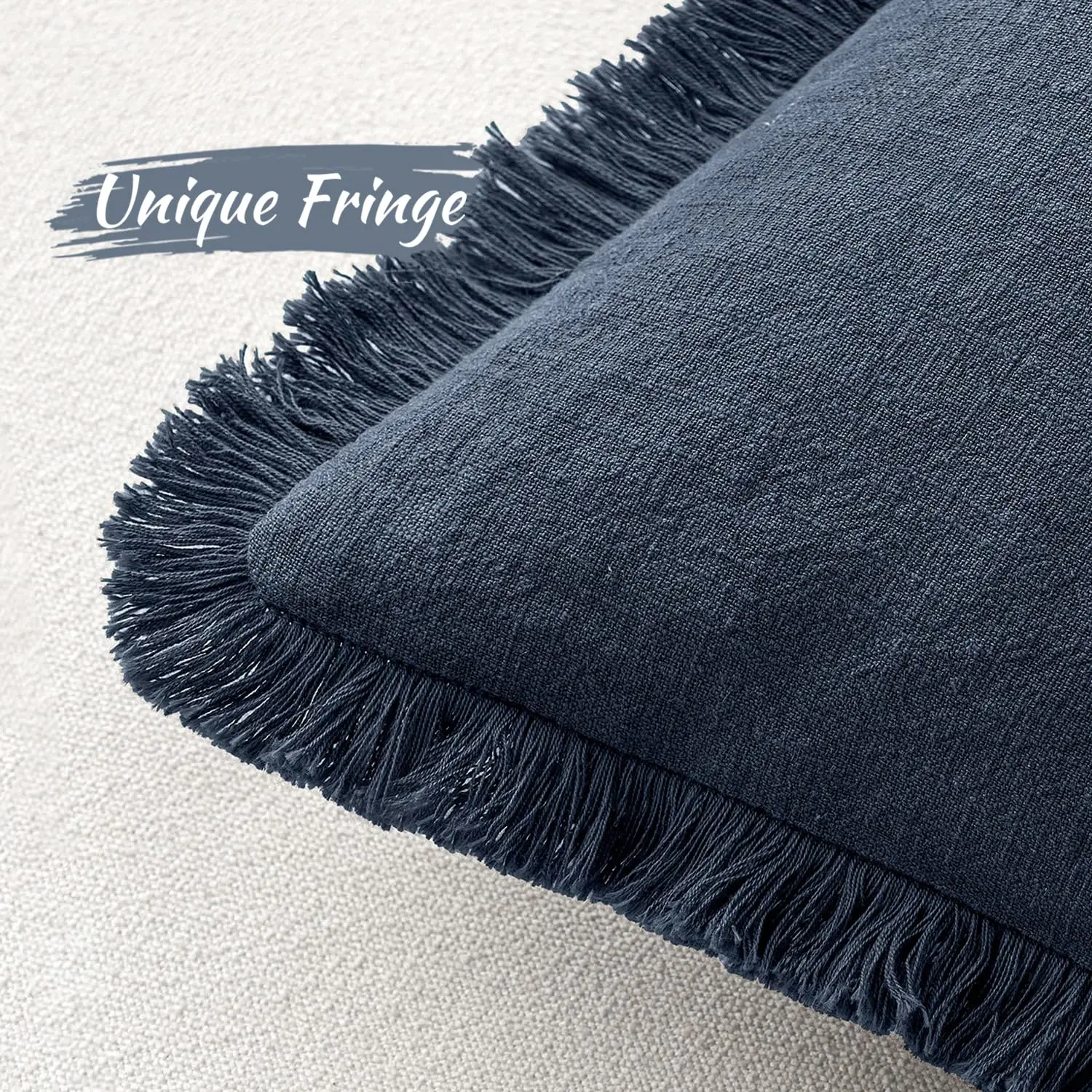 Rosa Dekorative Sofakissenbezüge Neutrale Leinen-Fransen Zierkissen Boho Akzent-Kissen für Bett Sofa Wohnzimmer 45x45cm – Detail 22