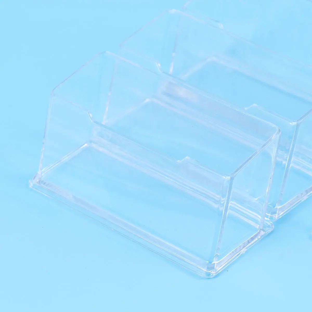 10Pcs Clear Acrylic Business Card Box Desk Stand Storage Case Compact Opening Style Office Organizer Id Display for Hospitals