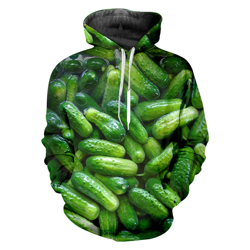 Watermelon Hoodies Kiwi Fruit 3D Printed Men Women Streetwear 2025 Hooded Sweatshirts Pickle Pullovers Male Tops Unisex Clothing