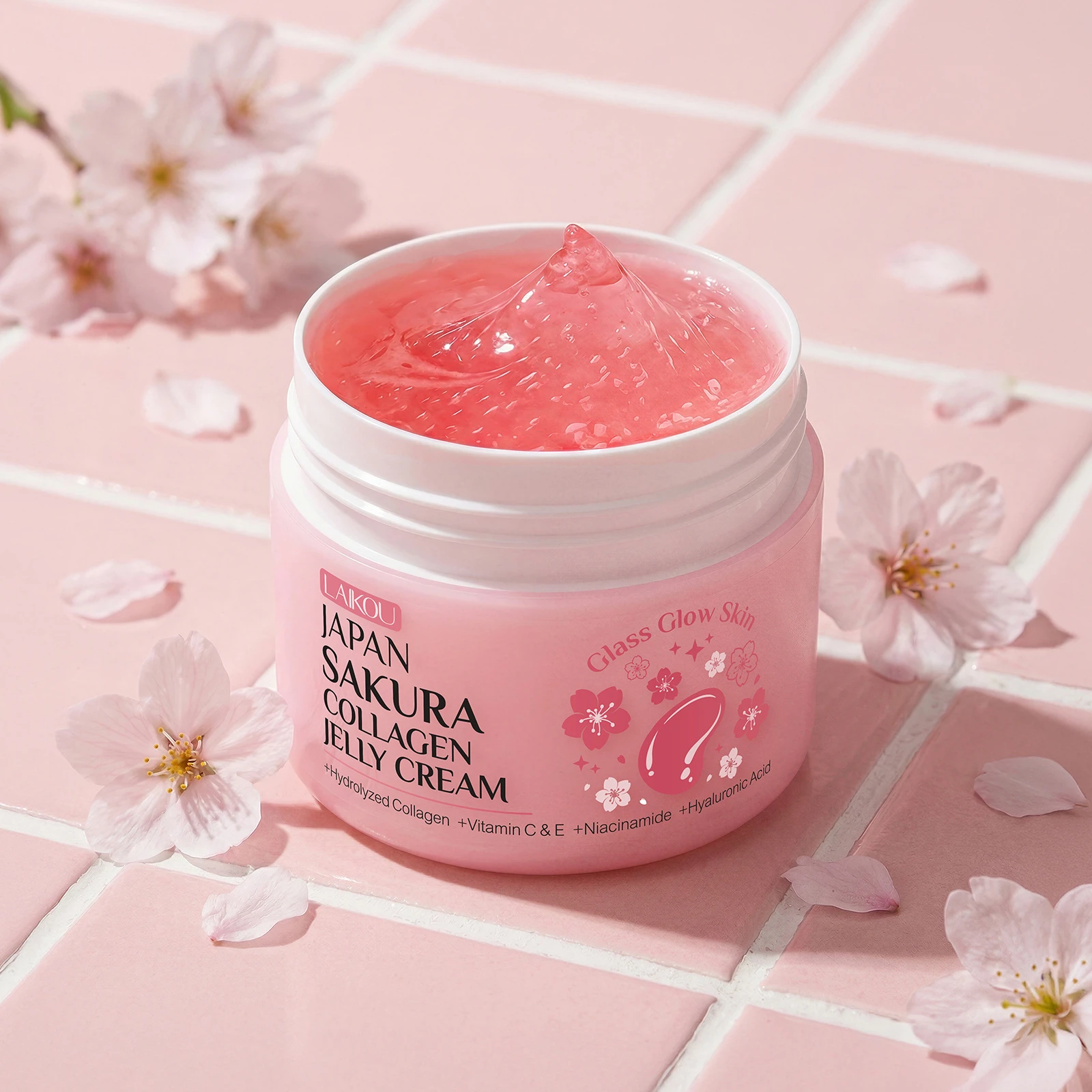 

Крем для лица LAIKOU с коллагеном и экстрактом сакуры, антивозрастной укрепляющий увлажняющий гель-крем для сухой кожи, 100 г