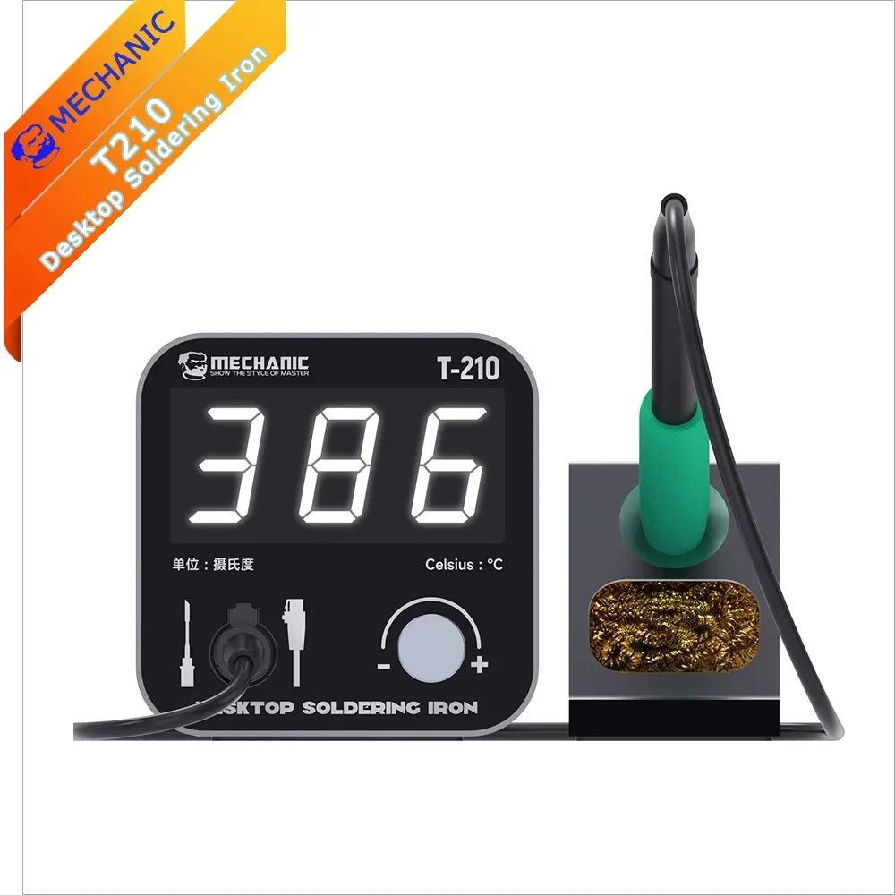 

MECHANIC T-210 Desktop Soldering Iron, Intelligent LED Large Display C210 Heating Core, Short Circuit Protection, Welding Statio