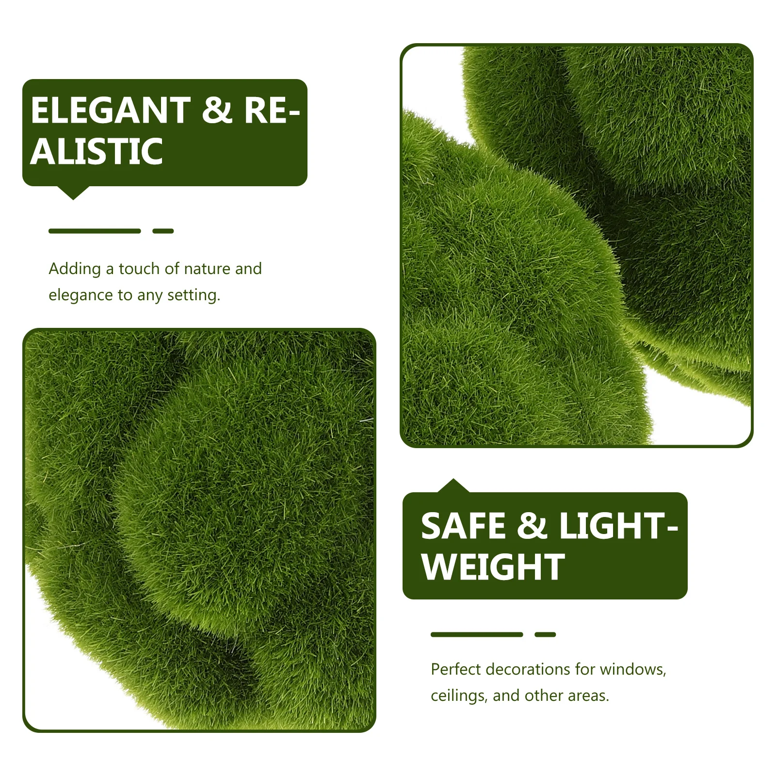 

2Pcs Faux Green balls Realistic Topiary Ball Hanging Window Ceiling Decor Party Mall Landscape Sphere Decorative Ball