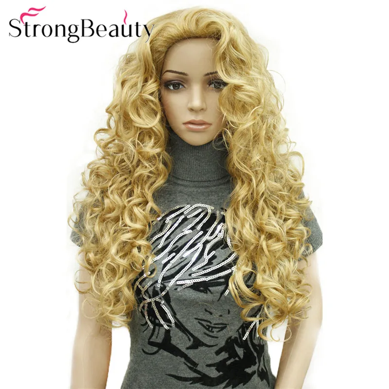 StrongBeauty Long Curly Synthetic Wigs For Women Natural Hair Wig Many Colors
