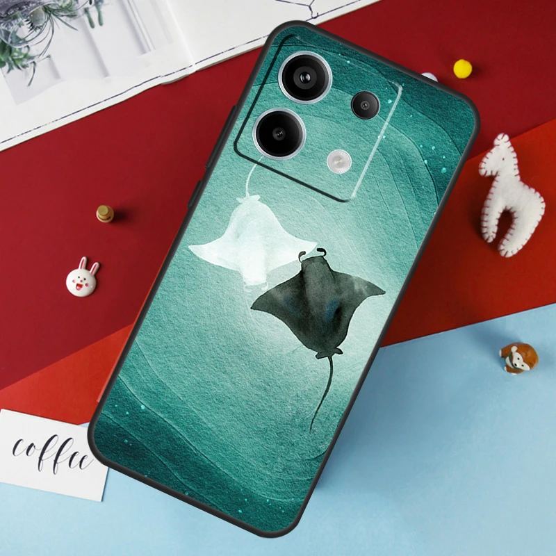 Animal Manta Ray Case for Xiaomi Redmi Note 13 12 10 8 9 11 Pro 12S 10S 11S Redmi 13C 10A 10C 9C 12C Cover