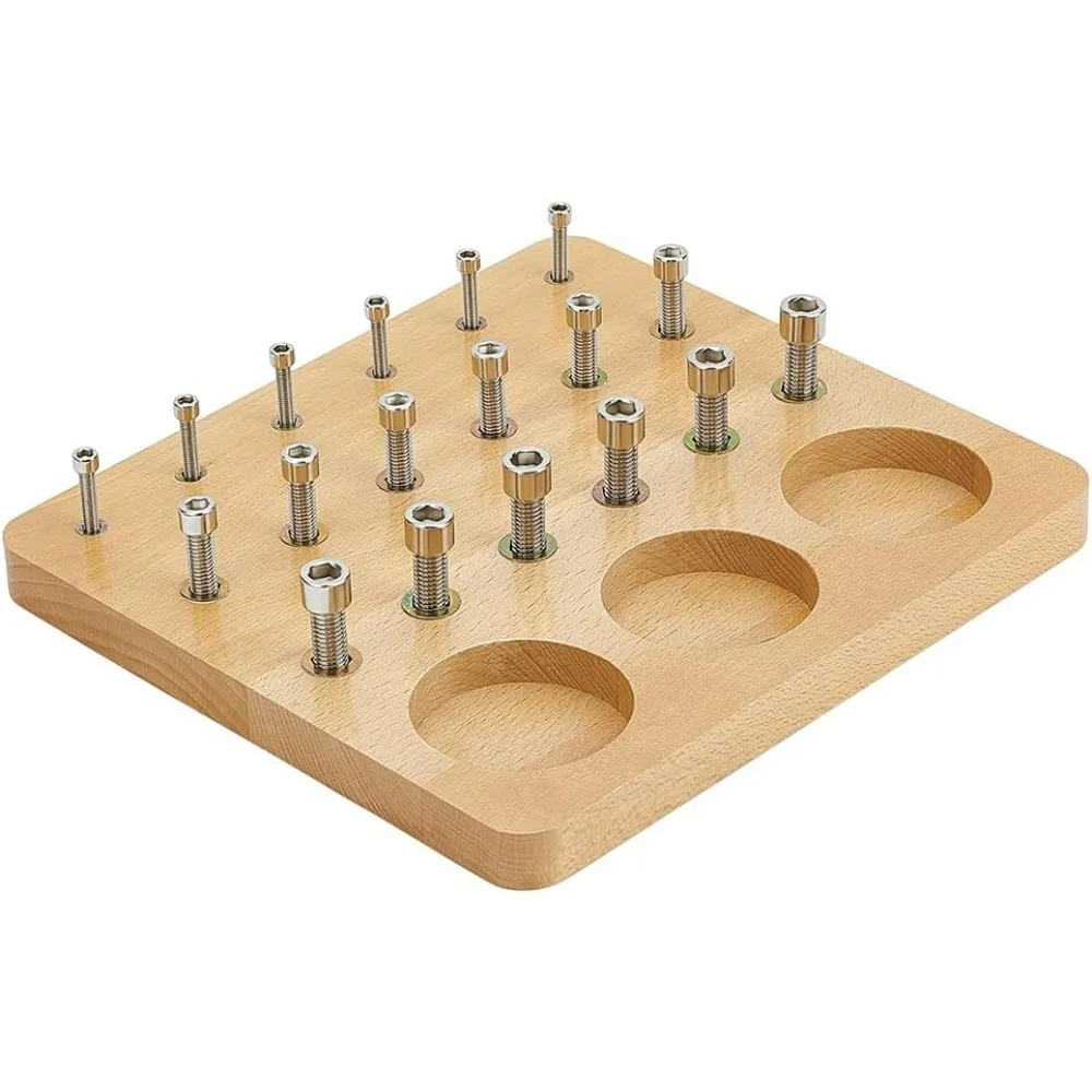 

Wooden Peg Board Occupational Tools for Hand Strengthener Dexterity 18 Holes Durable Wood Peg Test with 3 Sizes