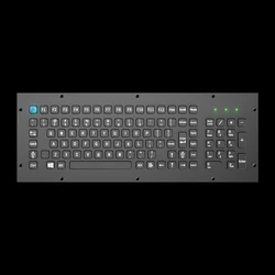 103 Keys Stainless Steel IP65 Waterproof Industrial Metal Keyboard With Number Keypad In Black