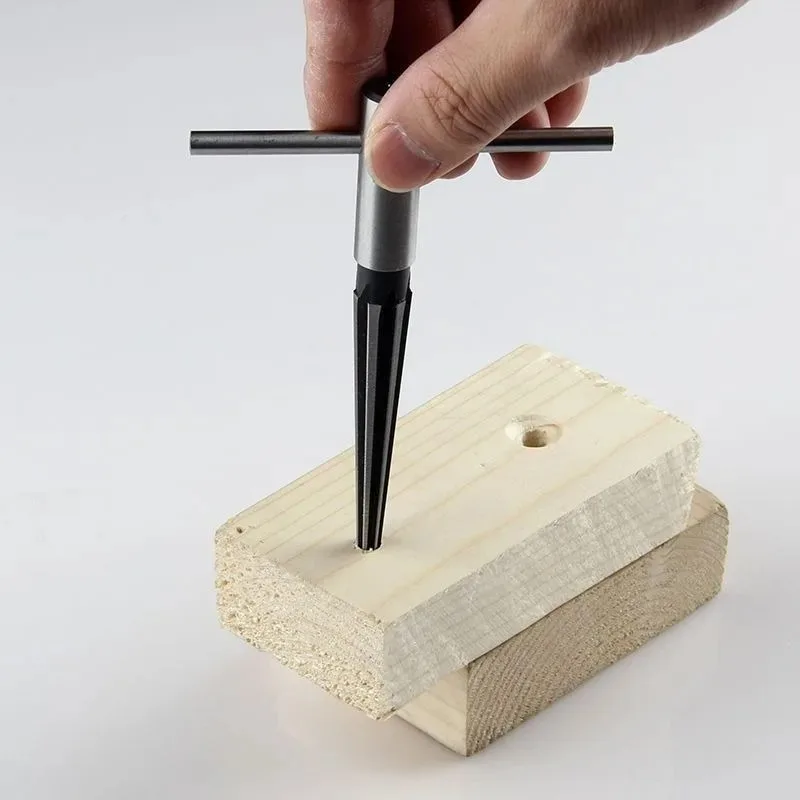 เครื่องมือตัดรูทรงกรวยแบบมือถือ รุ่น T-handle Taper Reamers สำหรับงานไม้ รูปทรงหกเหลี่ยม สำหรับเจาะรูบริดจ์พิน