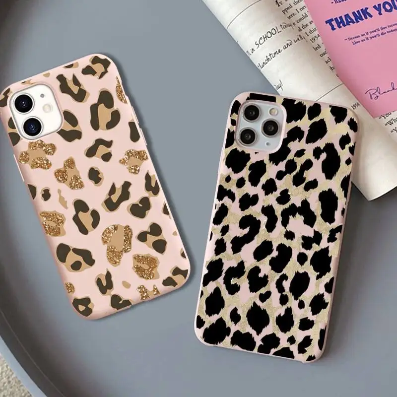 Fashion Colorful Leopard Milk Cow Zebra Phone Case for iPhone 11 12 13 Mini Pro Xs Max 8 7 6 6S Plus X XR Solid Candy Color Case