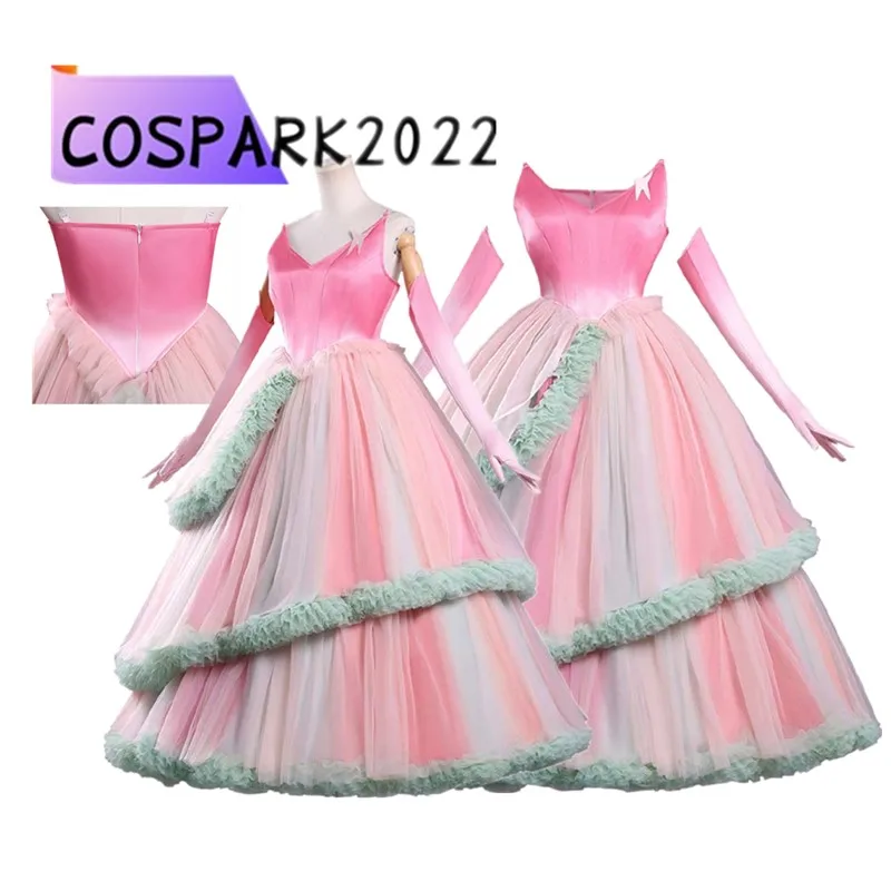 

Glinda Cosplay Costume Wicked Disguise TV 2025 For Good Adult Women Pink Dress Gloves Outfits Halloween Carnival Party Suit