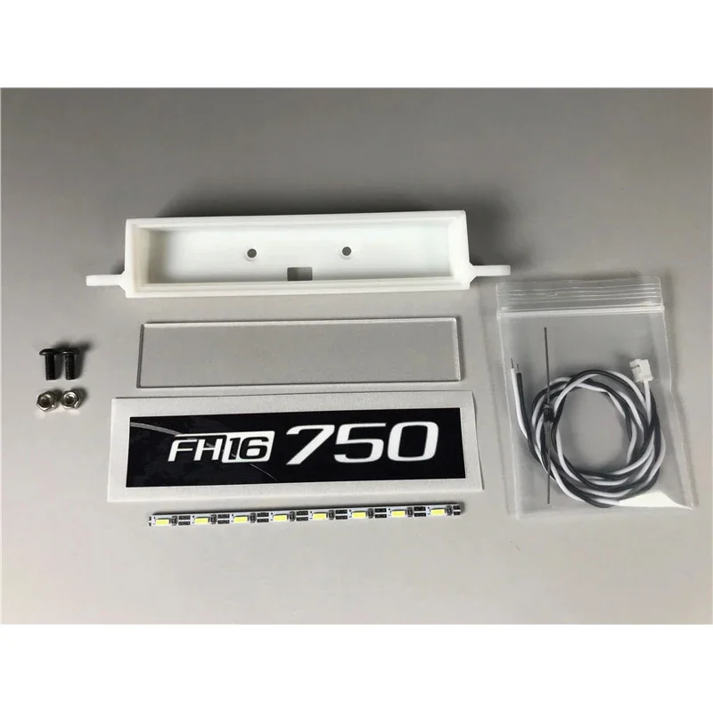 1:14 Scale LED Advertising Light Boxes Sun Visor Light Parts for Tamiya RC Truck Tipper For VOLVO 750 FH16 Assembly Toys DIY