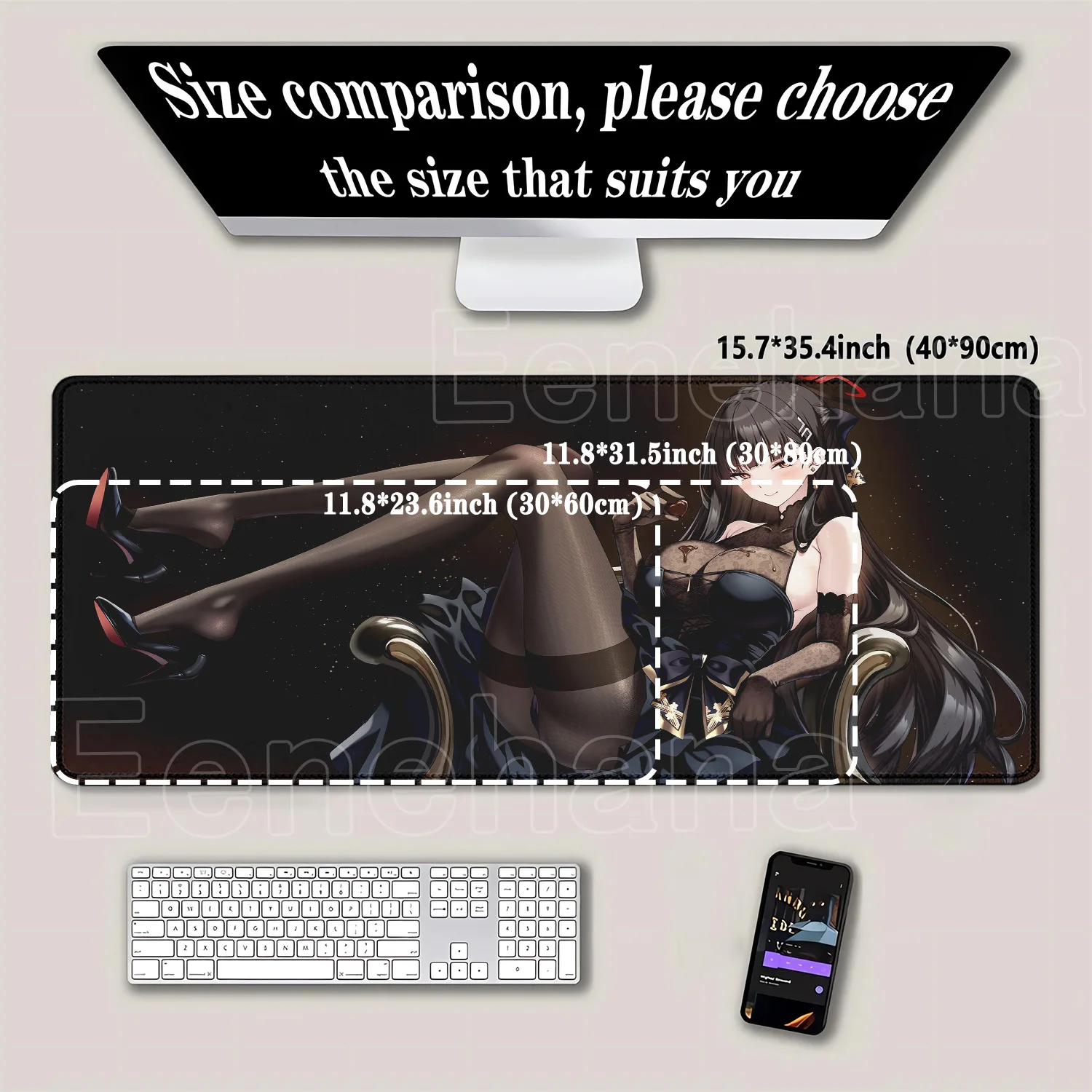 Gaming Blue Archive Tsukatsuki Rio Kawaii Mouse Pad HD Printing Mousepad Office Keyboard Non-slip Anime Girl 400x900mm Desk Mat view 4