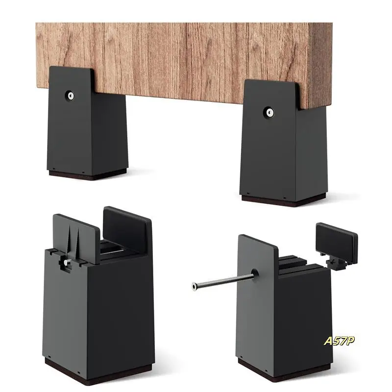 Bed Risers, 4 Inch Adjustable Desk Riser Blocks With Screw Clamp 4 Pack Heavy Duty Chair Raisers Fits 0-2 Inch Widths Durable