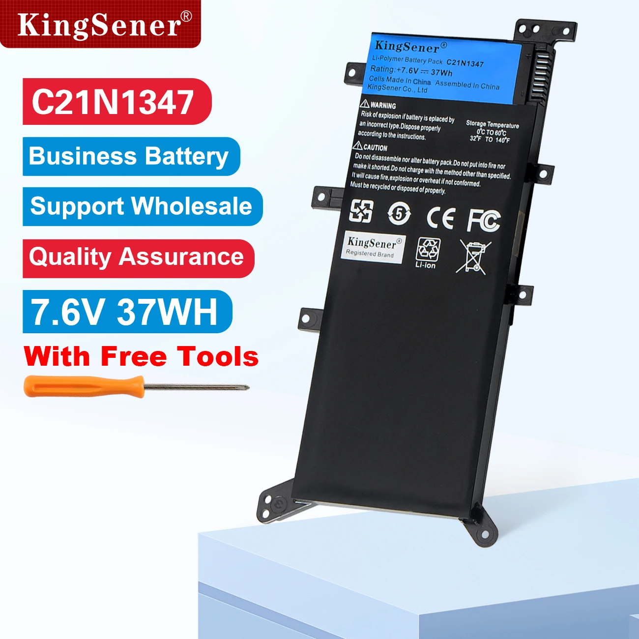 

7,6 V 37WH KingSener C21N1347 Аккумулятор для ноутбука ASUS X554L X555 X555L X555LA X555LD X555LN X555MA 2ICP4/63/134 Бесплатные инструменты