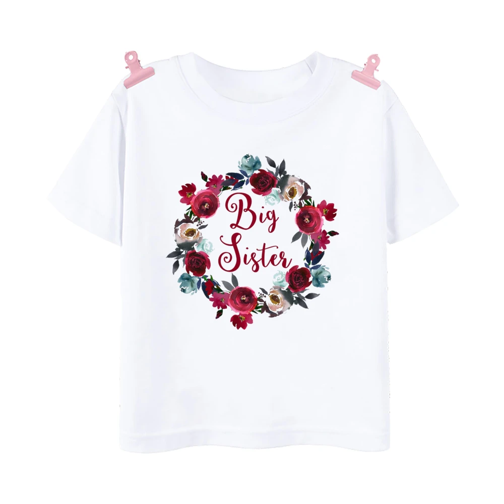 Siblings Matching T-shirt & Baby Grow Big Sister Little Sister Family Match Outfits Pregnancy Annoucement Baby Shower Gift