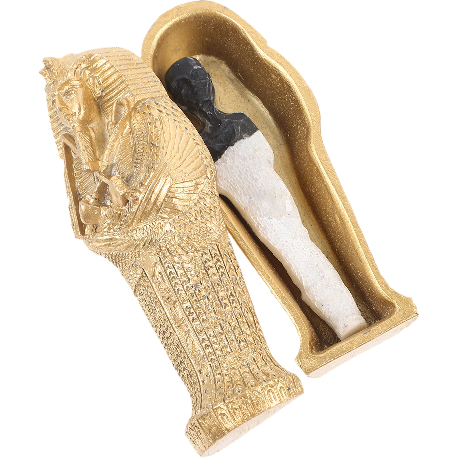

Golden Mummification Inside Egyptian Mummy Adornment Figurine Egyptian Tombstone Historical Sculpture Mummy Coffins Figurines