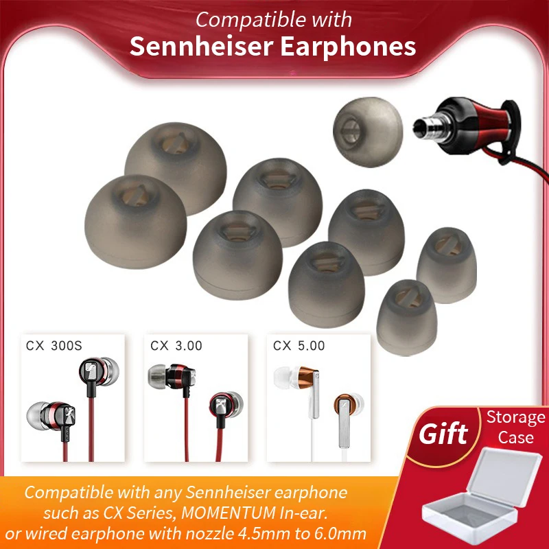 Silicone Earbuds Ear Tips Non-slip Replacement Earplugs for Sennheiser Momentum cx3.00 cx5.00 CX7.00BT In-ear Earphone Earplugs