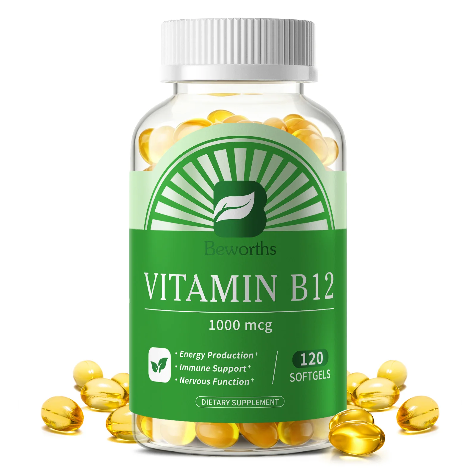 BW Vitamin B-12 Supports Energy Metabolism Supports a Healthy Nervous System Maximum Strength Daily B12 Supplement Health Care