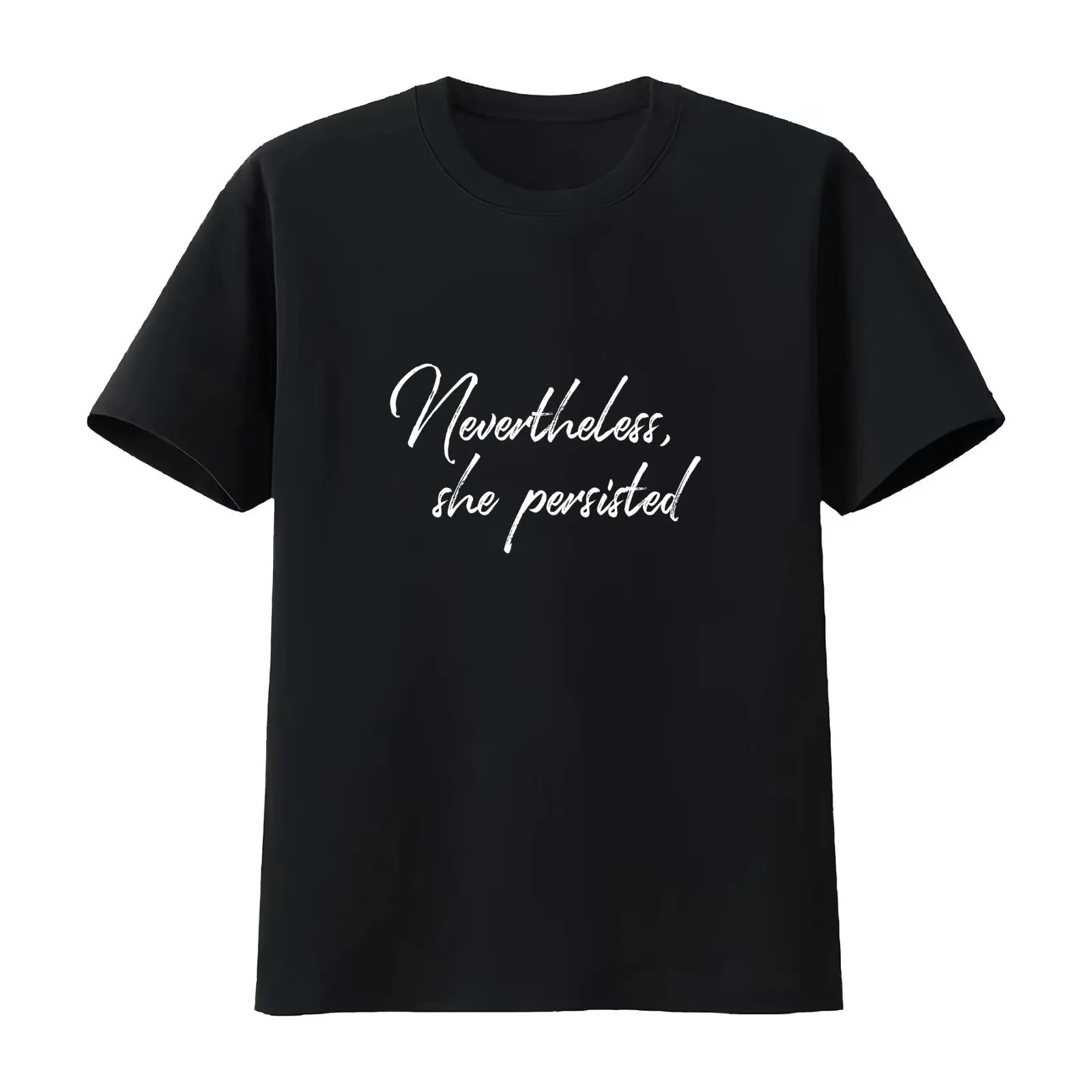 Nevertheless she persisted T-Shirt Summer Casual Cotton Tee Oversized Streetwear Tops Vintage Graphic Print 100% Cotton