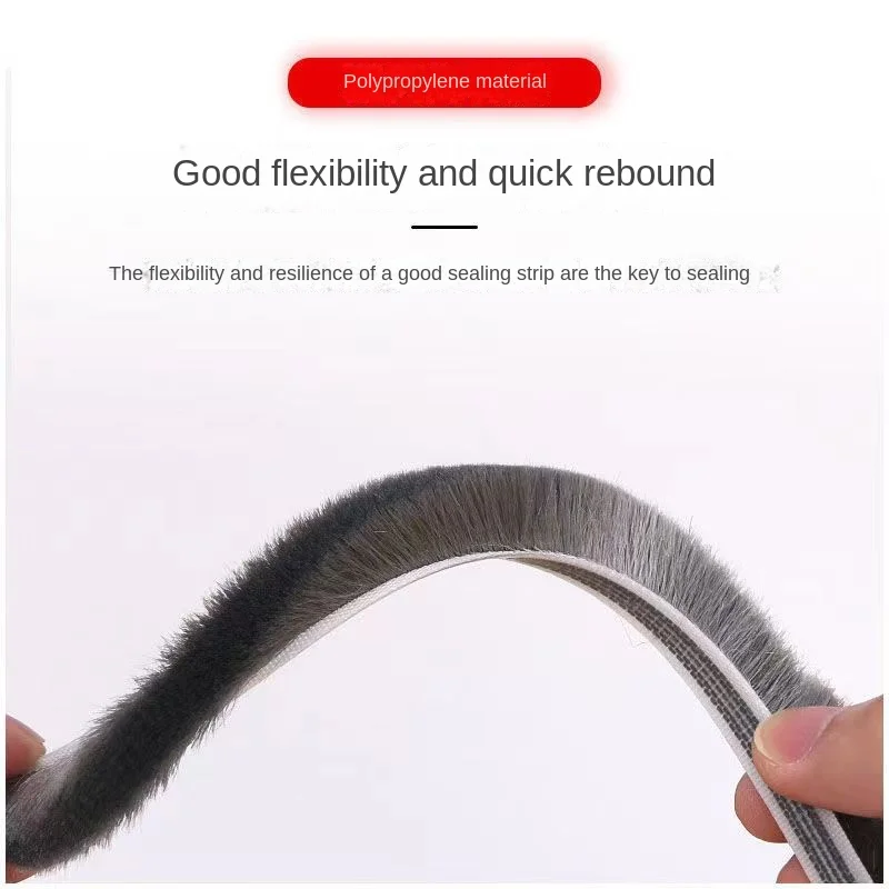 5/10/20M Self-adhesive Wool Sealing Strip, Aluminum Alloy Door And Window Insulation, Sound Insulation, And Collision Prevention