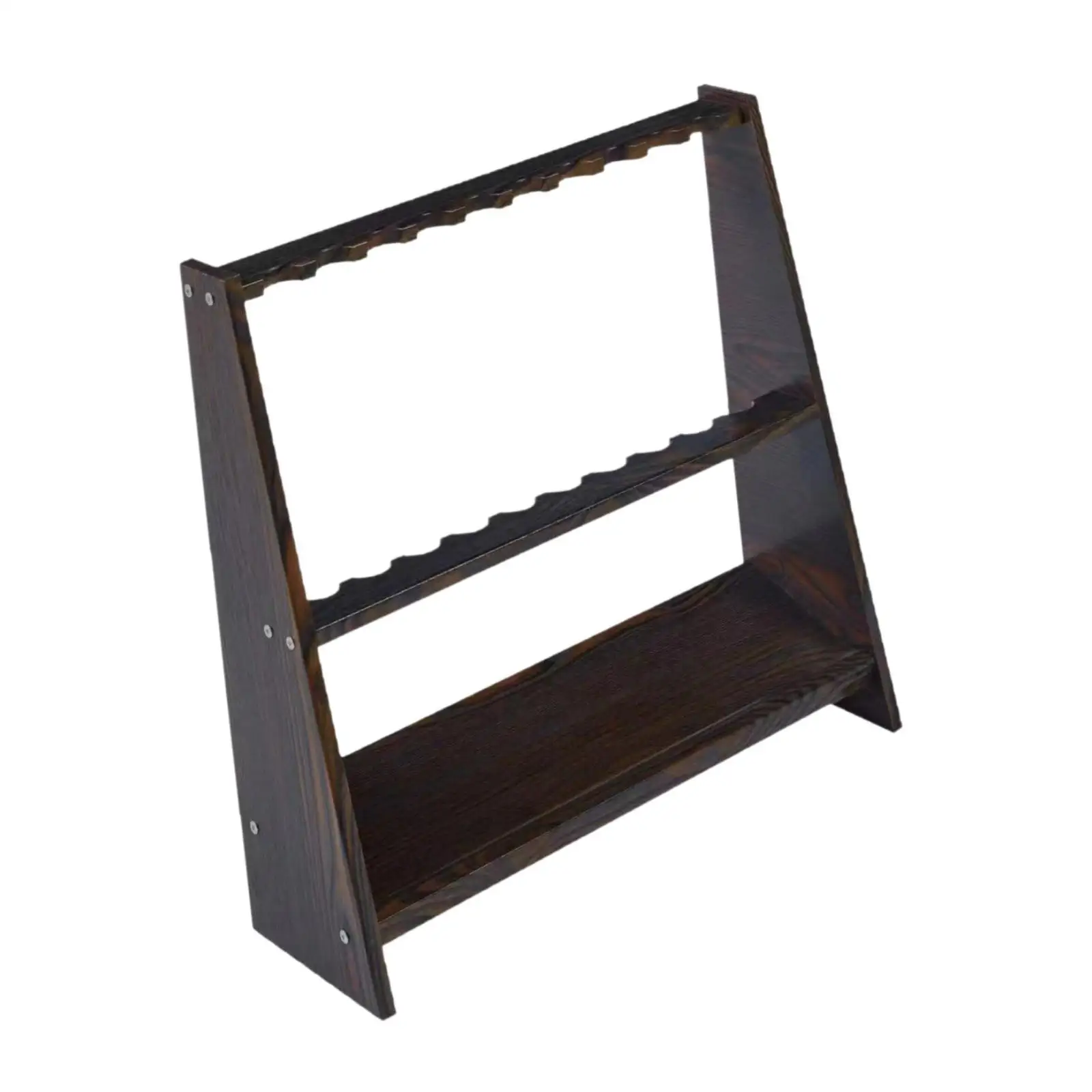 Standing Pool Cue Rack Thick Wood Double Slots Cue Holder for Billiard Accessories Bar Storage