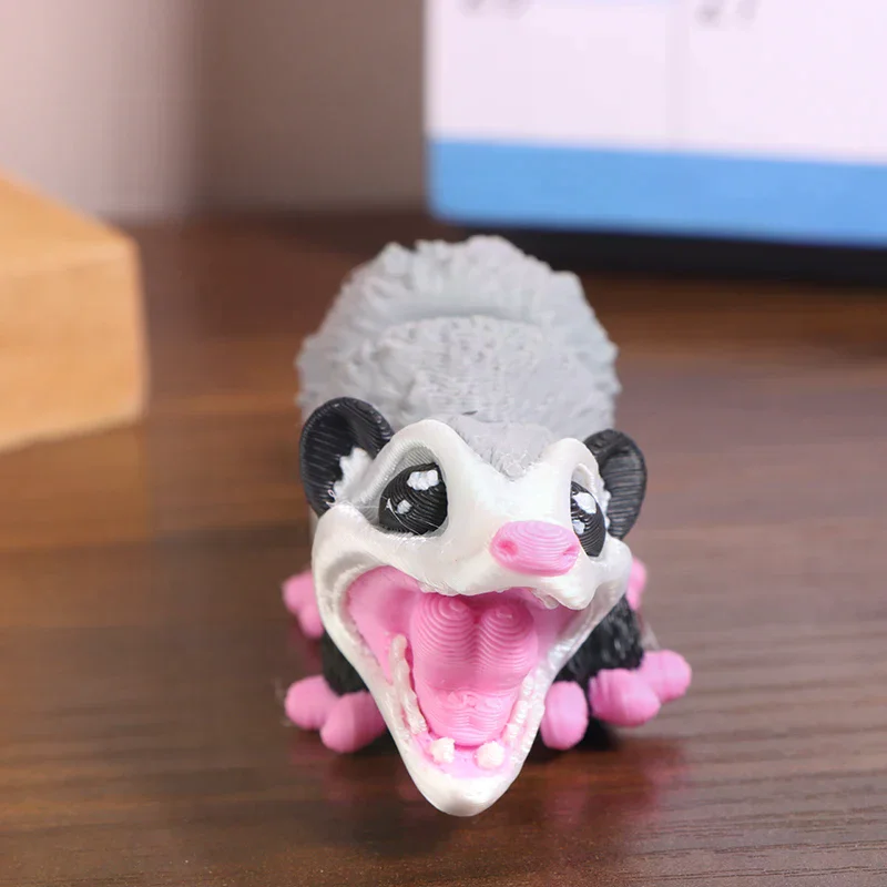 Opossum Articulated 3D Printed Fidget Figurine Sensory Desk Companion for Stress Relief & Focus Gifts for Adults and Kids