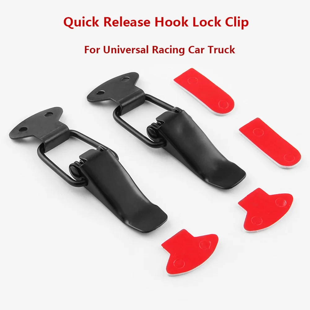 2Pcs Bumper Security Hook Lock Clip Kit Hood Quick Release Fasteners Safety Buckle Lock Clip Surrounding Lock Fixing Buckle