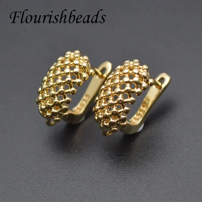 New Design 15x17mm Metal Nickel Free Mesh Shape Earring Hooks for Jewelry Findings 30pcs/lot