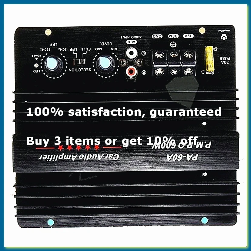 PA-60A 600W 12V Power Amplifier Board for Home Car Audio Amplifier S Powerful Bass Subwoofers Amp for Mono Car-ANKL
