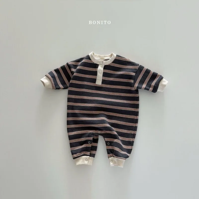 INS Baby Jungen Strampler RAISE Herbst 6-24M Kinder Jungen Gestreifter Overall Locker Lässiger Kleinkind Neugeborenen Jungen Einteiler Bodysuit – Detail 5