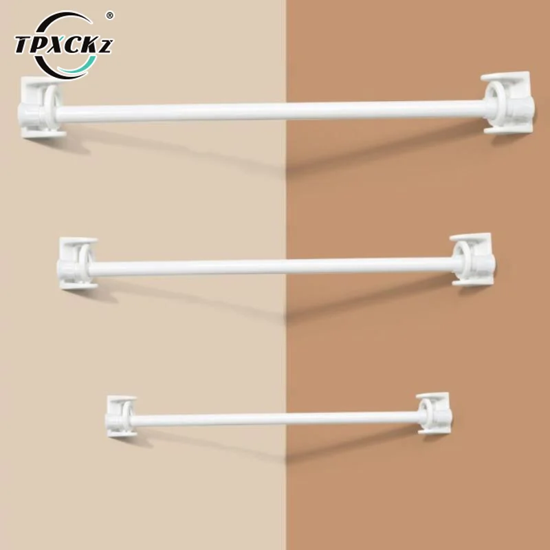 SL 2 PCS Self Adhesive Curtain Rod Bracket 360 Degree Rotation Strong Adhesion For Bathroom Kitchen Bedroom Window