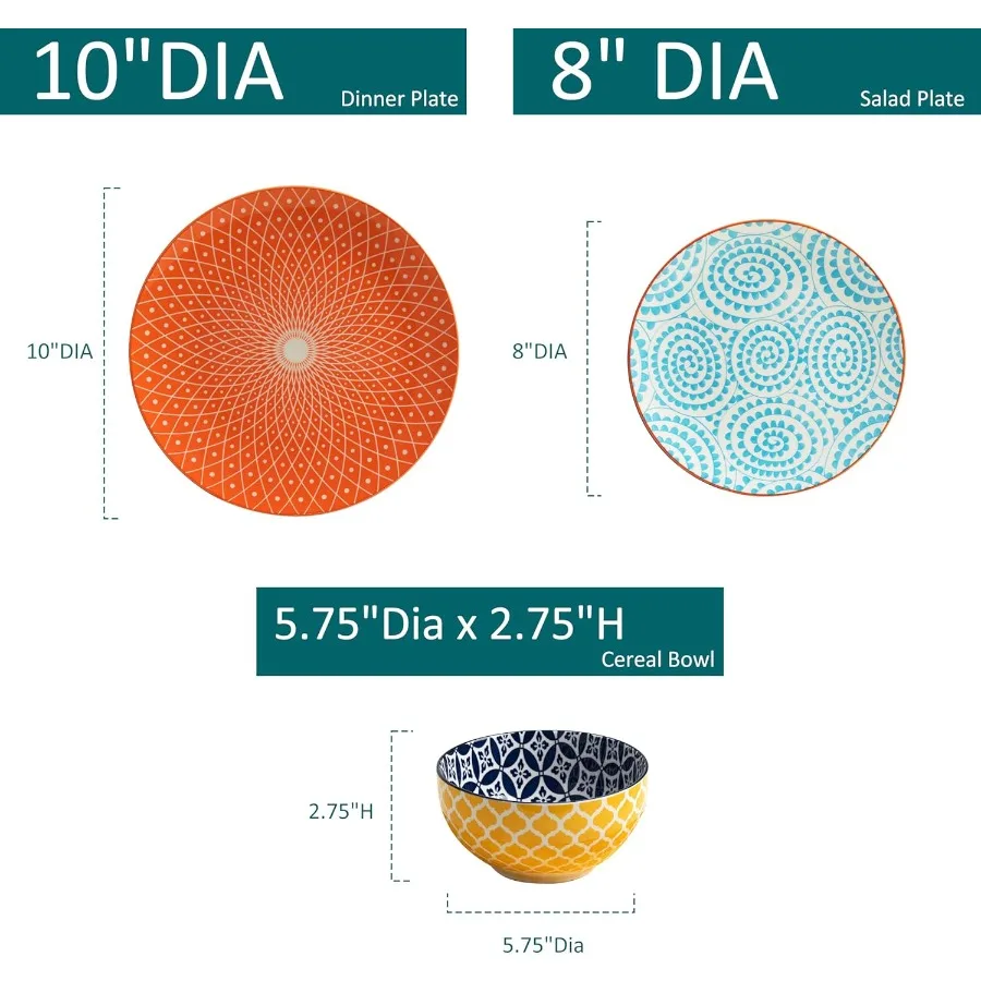 12 peças conjuntos de louça cerâmica porcelana redonda jantar conjunto para 4 microondas e máquina de lavar louça pratos e tigelas conjuntos k