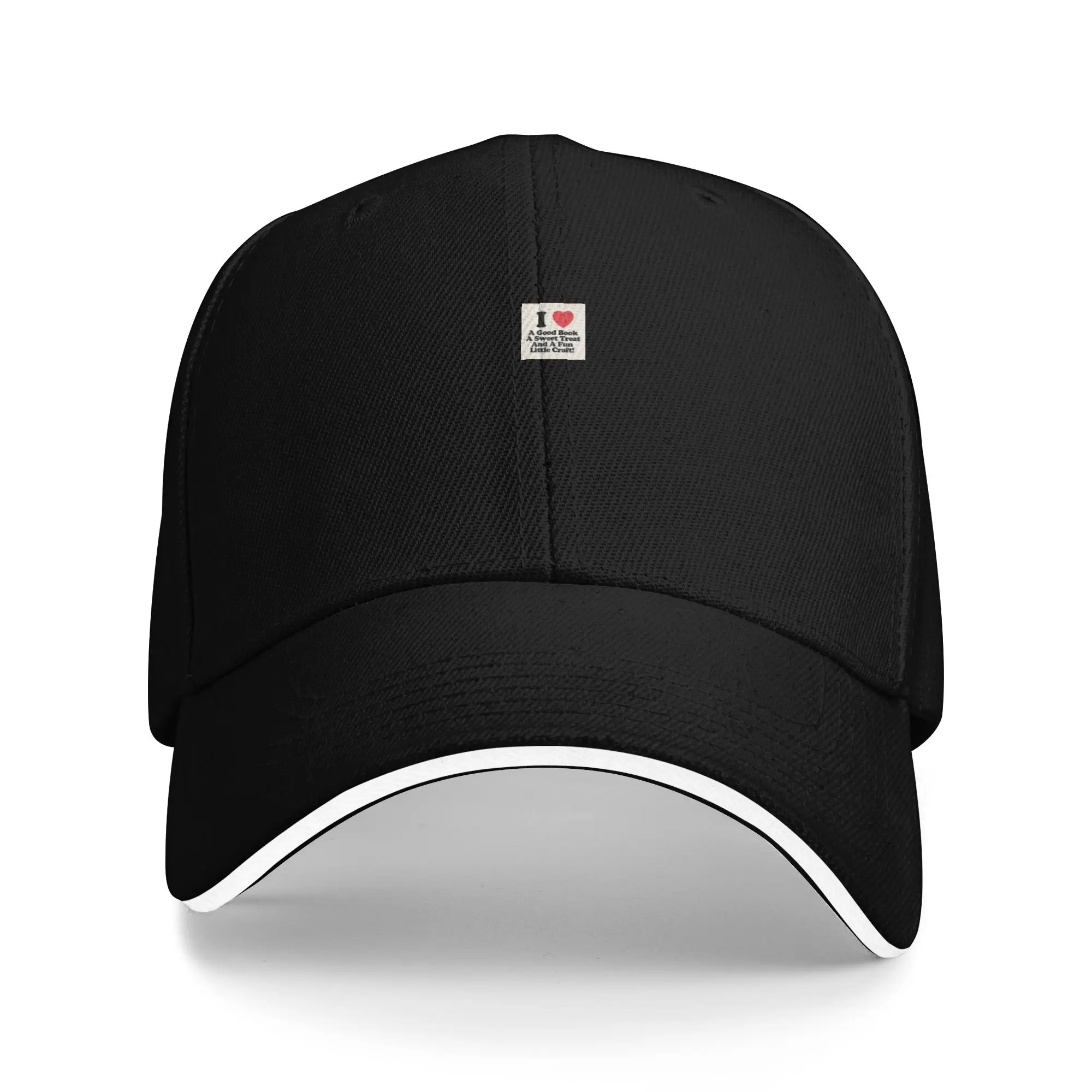 Hot Sale i  3 a good book a sweet treat and a fun little craft! Baseball Cap  Travel Essential Black Cap  Concert Black Cap