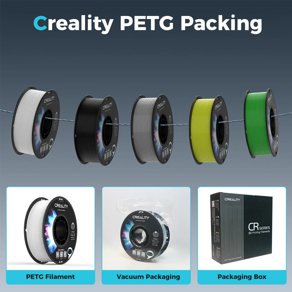 

Creality Original CR-PETG Filament 1KG 1.75mm Seven Colors High-Temperature Resistant Eco-Friendly Odorless Non-Toxic for 3D Pri