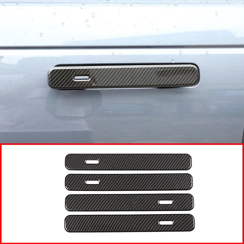 4pcs Carbon Fiber For Land Rover Range Rover VELAR 2017 2018 ABS Chrome Exterior Door Handle Trims Car Accessories