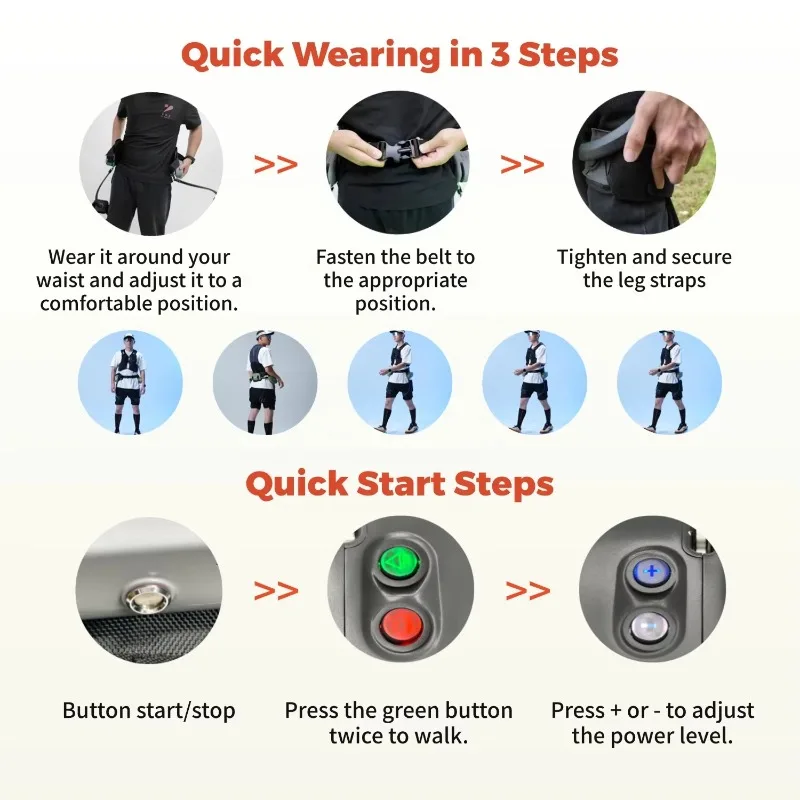 Portable Wearable AI-Powered Exoskeleton Robot For Mountaineering Climbing 48N-m Torque 5000mAh Battery -20C 60C Temperature