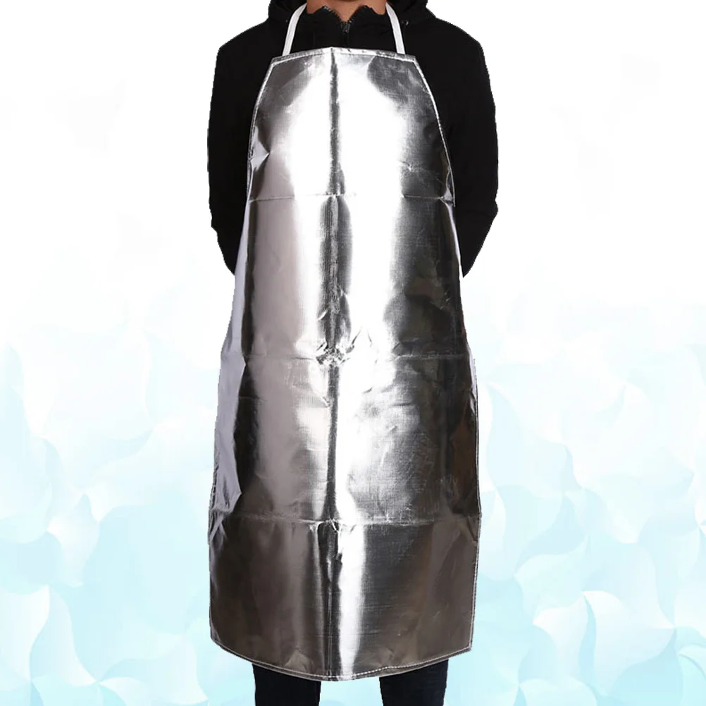 

Fireproof Aluminum Foil Thermal Insulation Apron Heavy Duty Oil Resistant Protective Apron for Welding Metal Art Woodwork