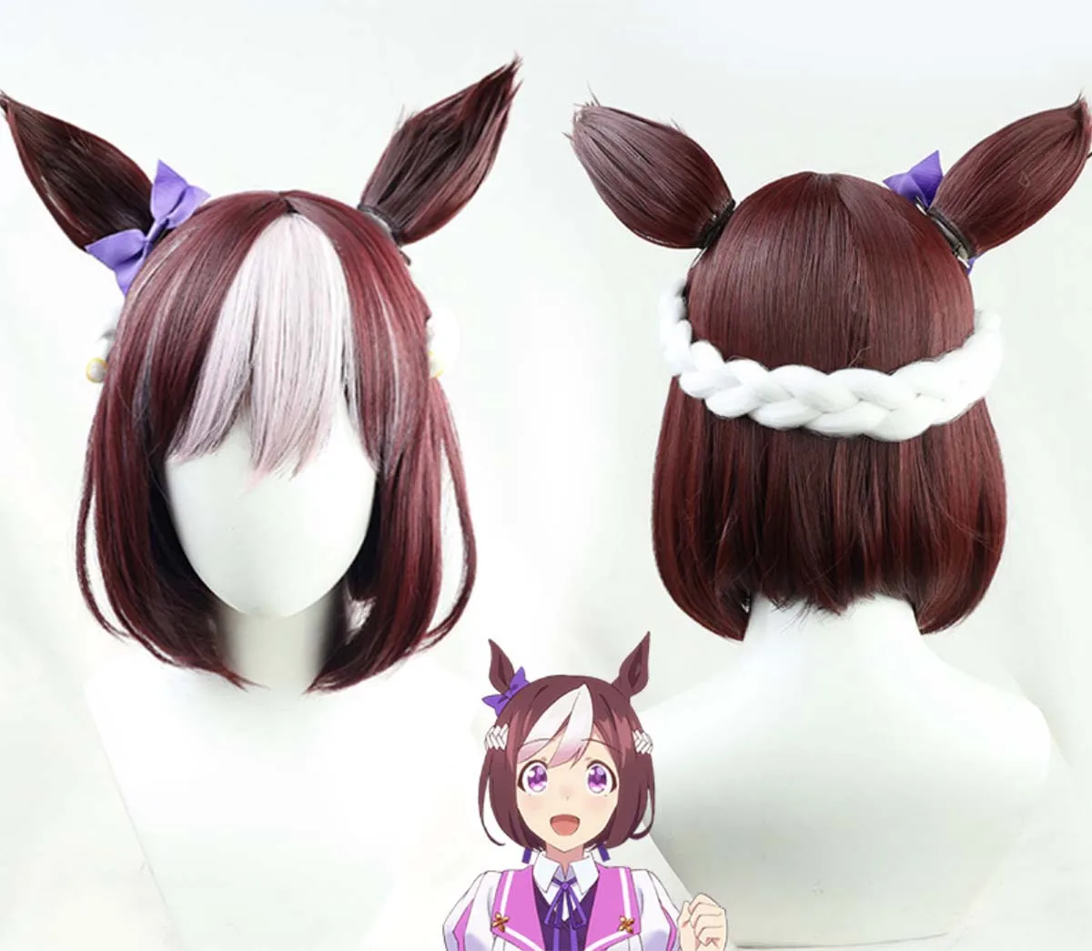 วิกผมพร้อมหูสำหรับคอสเพลย์ Pretty Derby ชุดพิเศษสำหรับสัปดาห์ฮาโลวีนสำหรับผู้หญิง