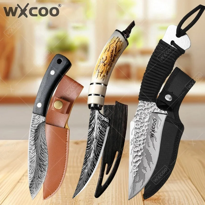 

WXCOO Handmade Boning Knife Butcher Forged Stainless Steel Kitchen Cutting Knives Paring Knife Meat Cleaver Kitchen Accessories