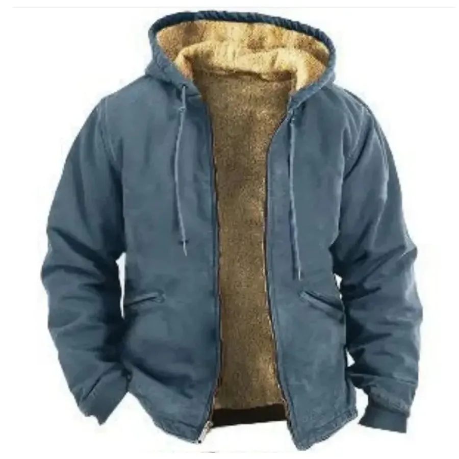 

Winter Men's Zipper Hoodies Retro Simple CowBoy Print Men Women Cold Clothing Long Sleeve Jacket Sweatshirt Warm Outerwear