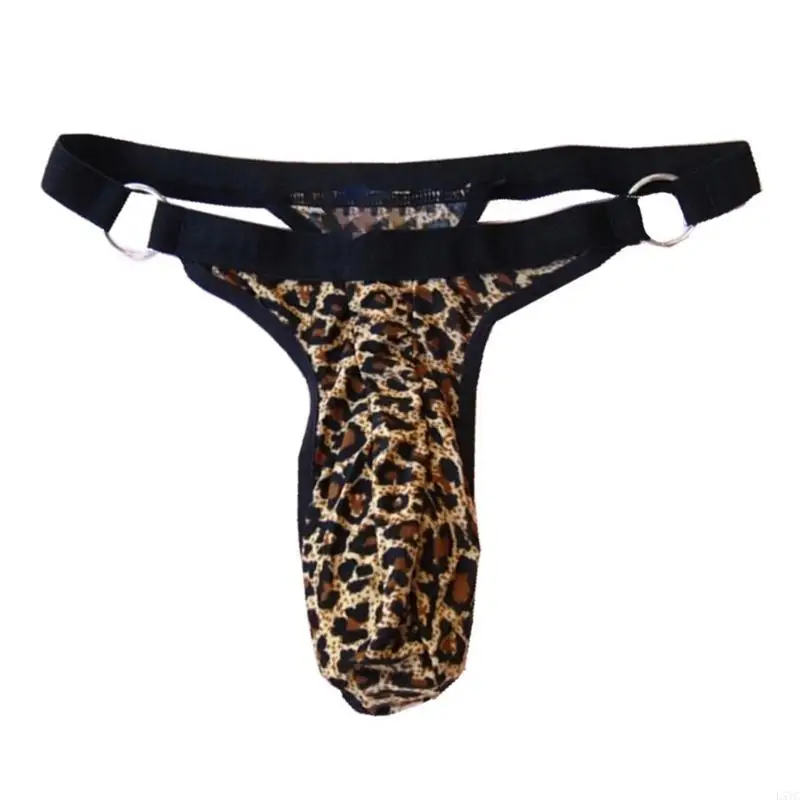 

L5YC Men’s Leopard G-String Underwear Lingerie T-Back Bulge Thong Jockstrap