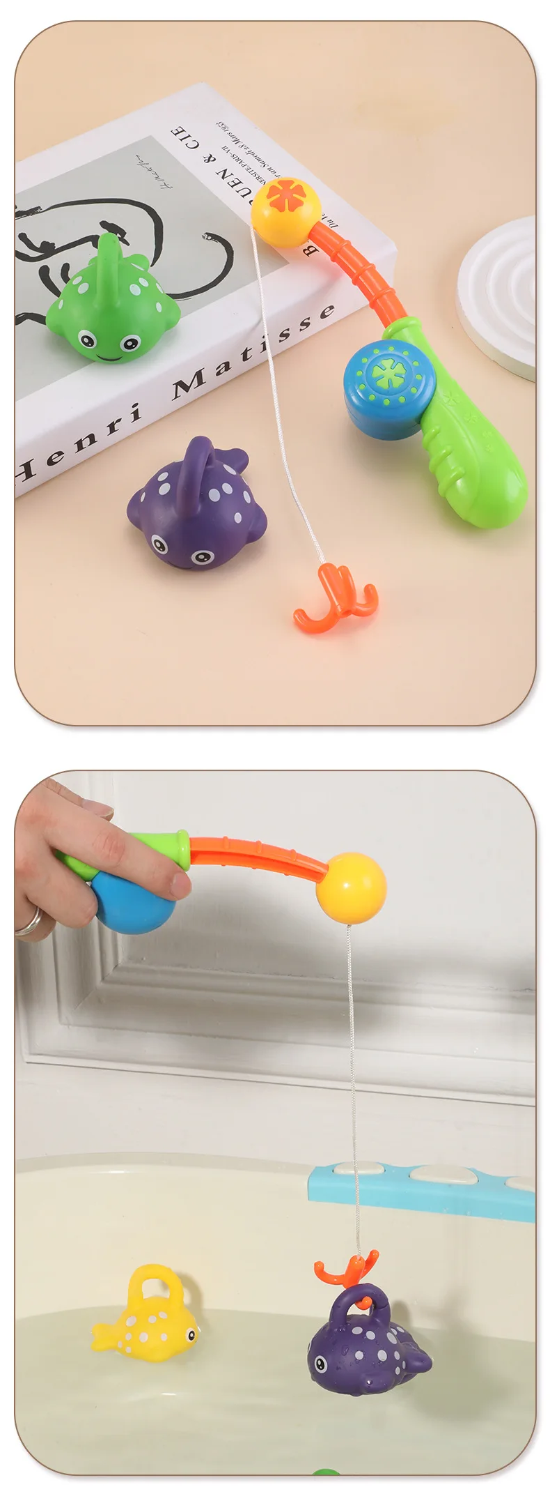 Fishing toys bath summer water play toy fishing rod net seaside swimming pool beach sand toys kindergarten parent-child game
